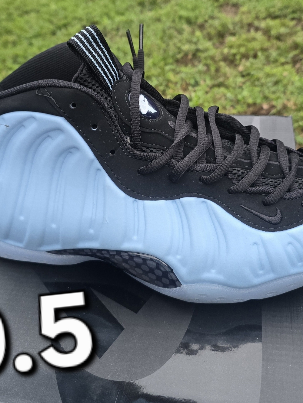Nike Foamposite One Light Blue and Black Basketball Shoes